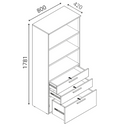 Kancelárska skriňa s kombinovanými zásuvkami PRIMO WOOD, 800 x 420 x 1781 mm, čerešňa