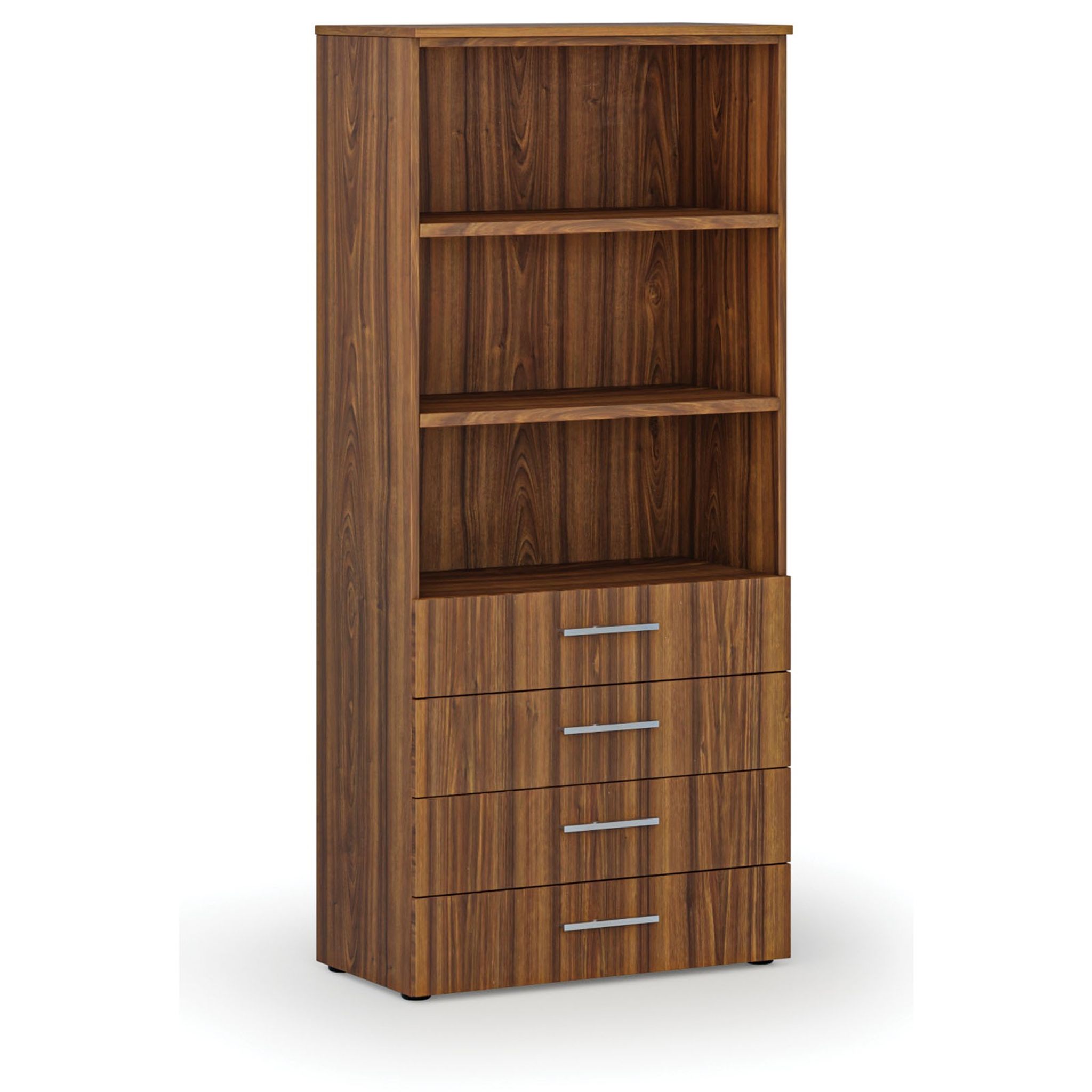 Kancelárska skriňa so zásuvkami PRIMO WOOD, 800 x 420 x 1781 mm, orech