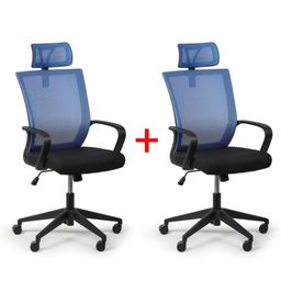 Kancelárska stolička BASIC 1+1 ZADARMO, modrá