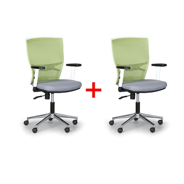 Kancelárska stolička HAAG 1+1 ZADARMO, zelená / sivá