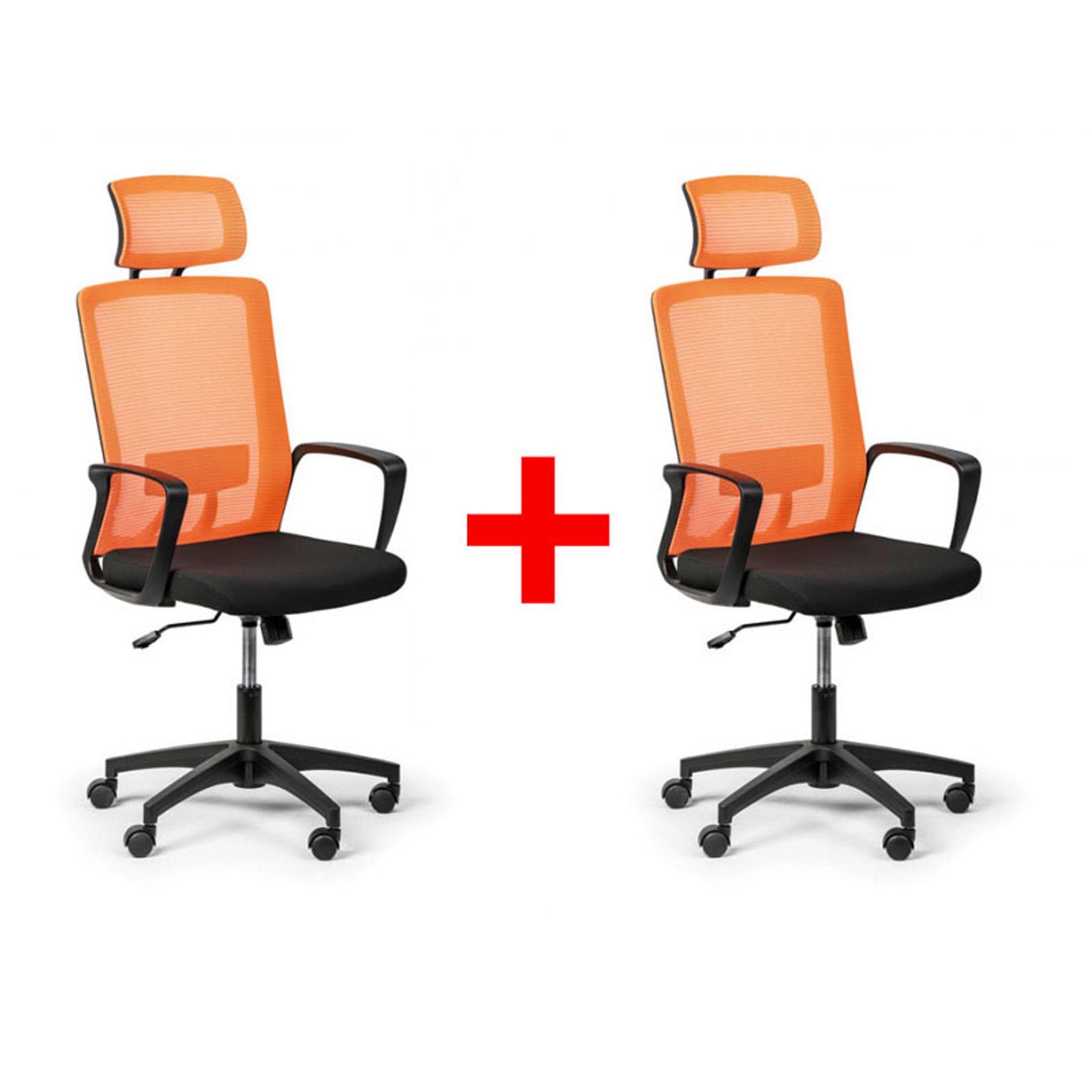 Kancelářská židle BASE PLUS 1+1 ZDARMA, oranžová