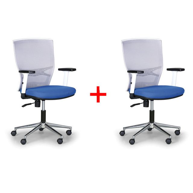 Kancelářská židle HAAG 1+1 ZDARMA, šedá / modrá