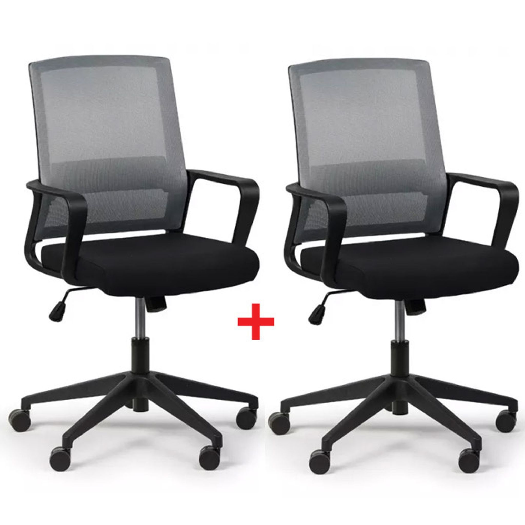 Kancelářská židle LOW 1+1 ZDARMA, šedá