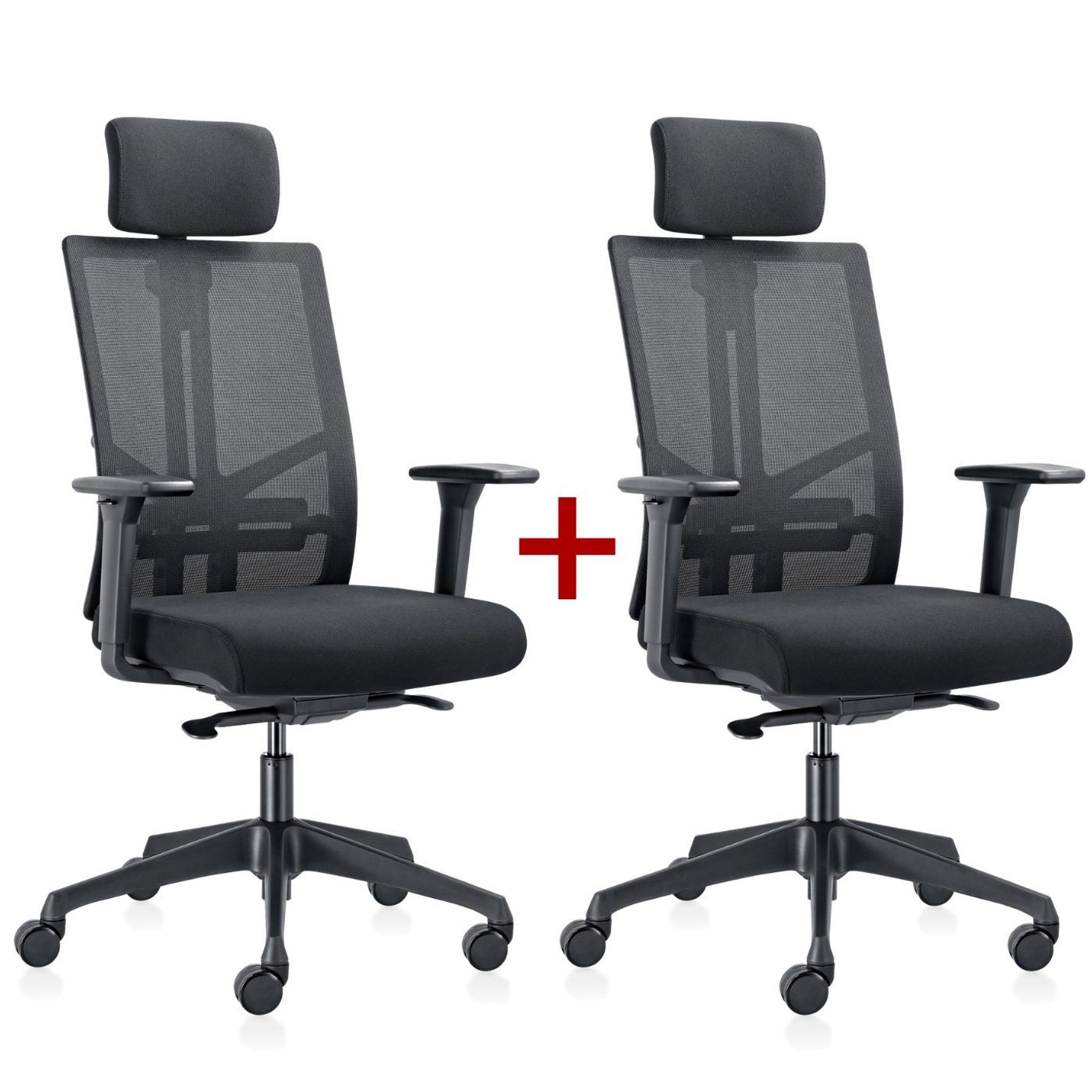 Kancelářská židle WATT 1+1 ZDARMA, černá