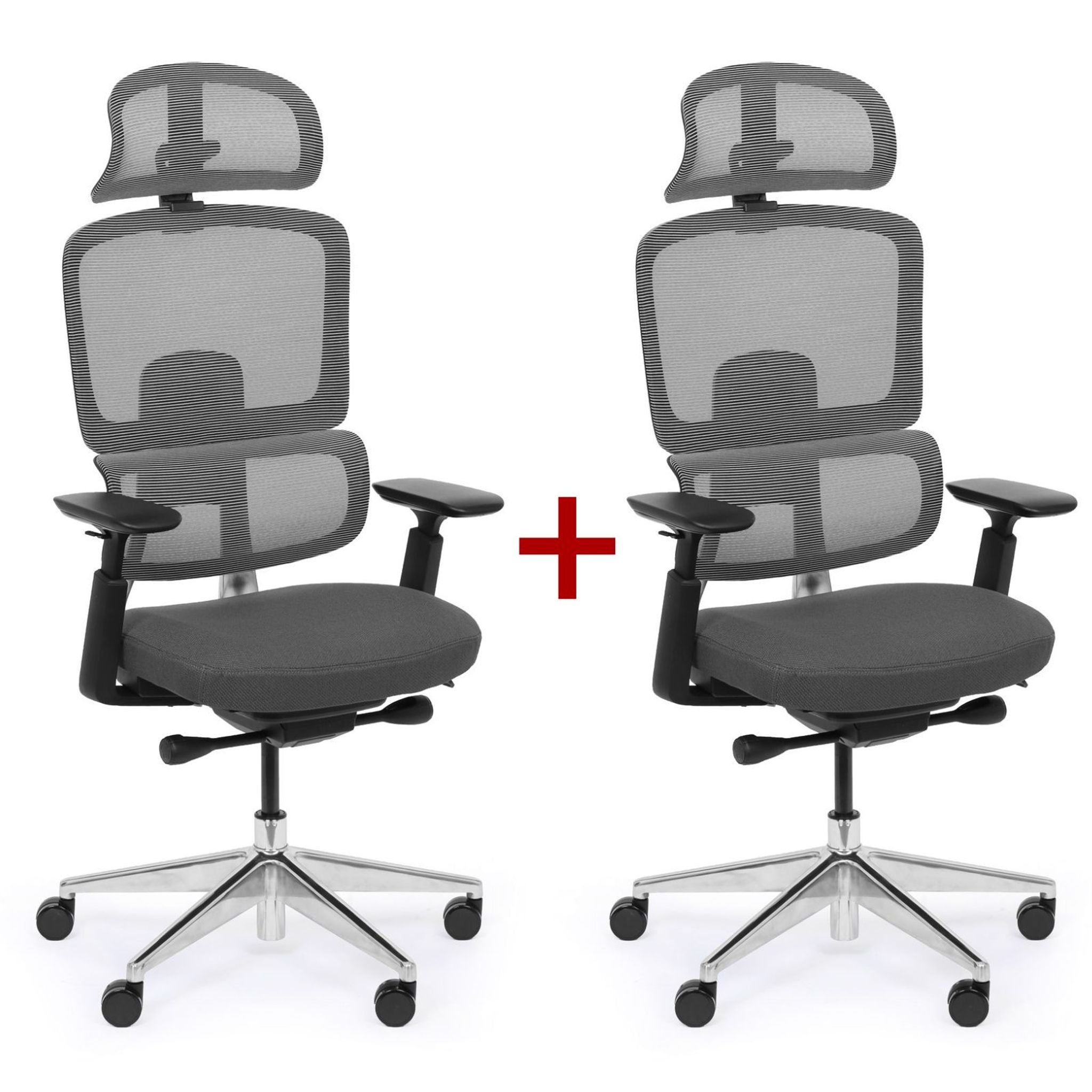 Kancelářská židle WILMOT MF 1+1 ZDARMA, černý rám, šedá
