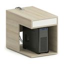 Kancelářský kontejner na PC pro stoly FUTURE, 1 zásuvka, 500 x 750 x 600 mm, bílá/dub přírodní
