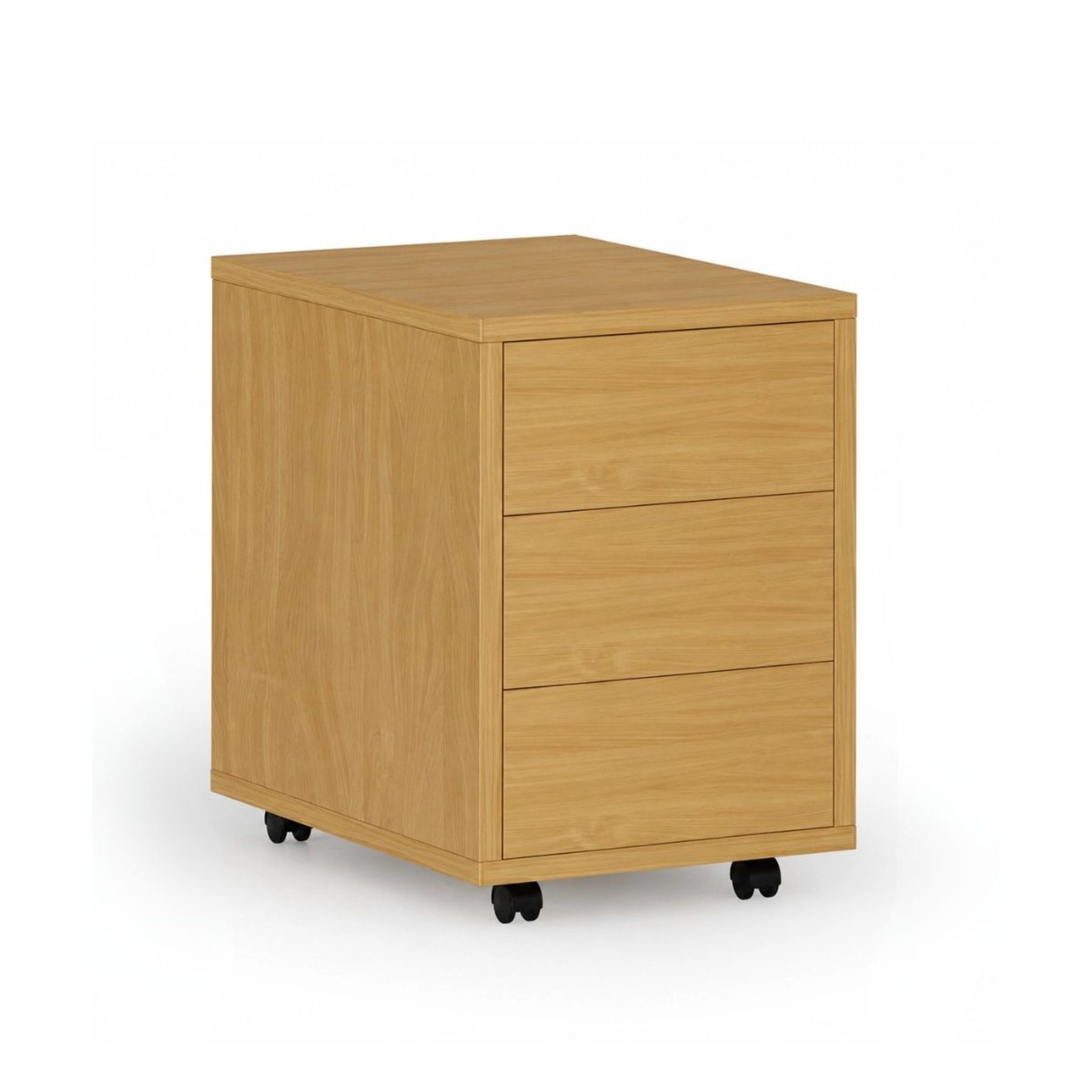 Kancelářský mobilní kontejner PRIMO WOOD, PUSH-lock, 3 zásuvky, buk