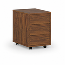 Kancelářský mobilní kontejner PRIMO WOOD, PUSH-lock, 3 zásuvky, ořech