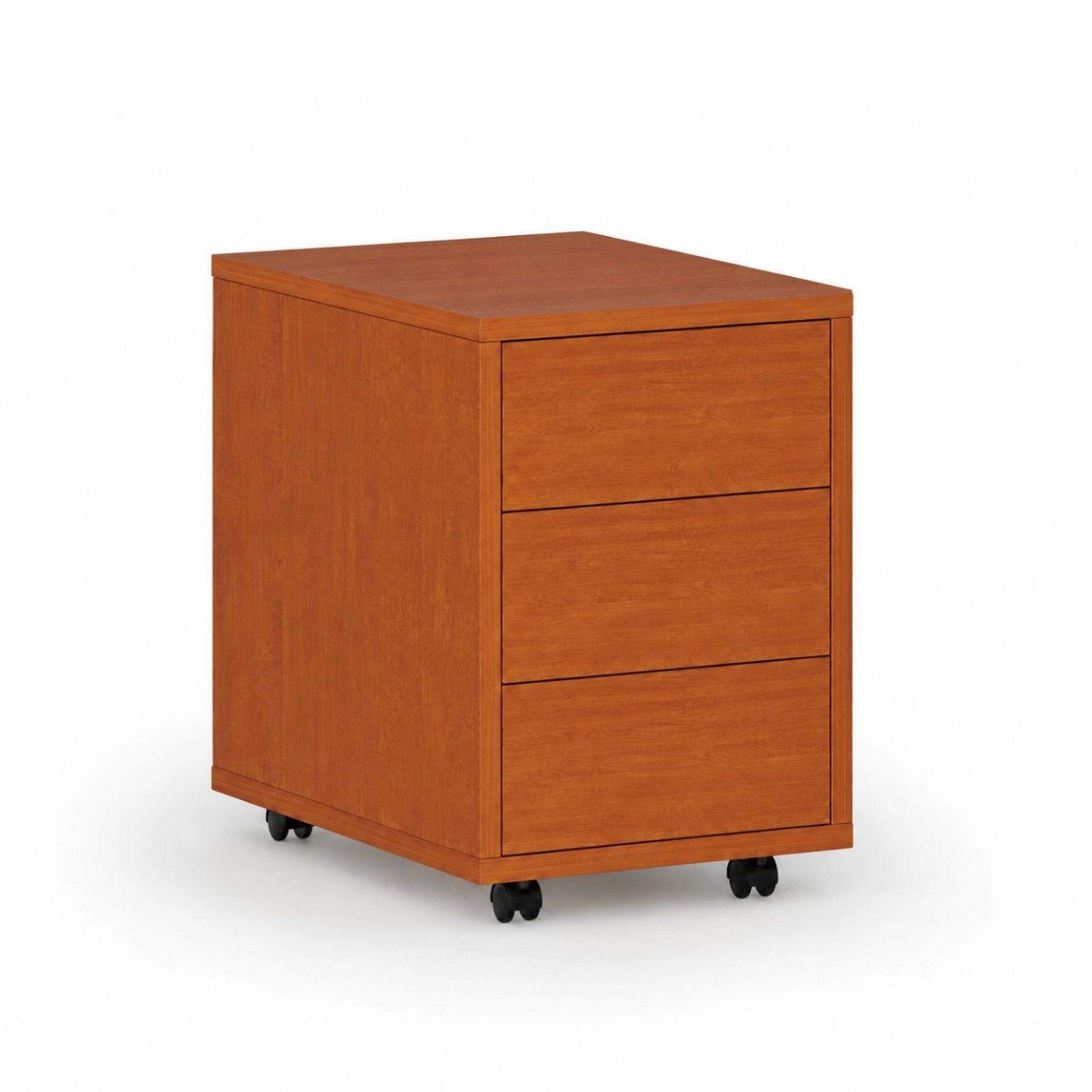 Kancelářský mobilní kontejner PRIMO WOOD, PUSH-lock, 3 zásuvky, třešeň