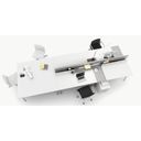 Kancelársky písací stôl DOUBLE LAYERS, posuvná vrchná doska, s prepážkami, biela/sivá