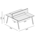 Kancelársky písací stôl DOUBLE LAYERS, posuvná vrchná doska, s prepážkami, biela