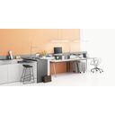 Kancelársky písací stôl DOUBLE LAYERS, s prepážkami, biela/sivá