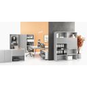 Kancelársky písací stôl DOUBLE LAYERS, s prepážkami, biela/sivá