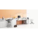 Kancelársky písací stôl DOUBLE LAYERS, s prepážkami, biela