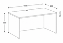 Kancelársky písací stôl FRAME, 160x80 cm, sivá
