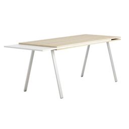 Kancelársky písací stôl LAYERS, výsuvná prostredná doska, 170 cm, biela/dub prírodný