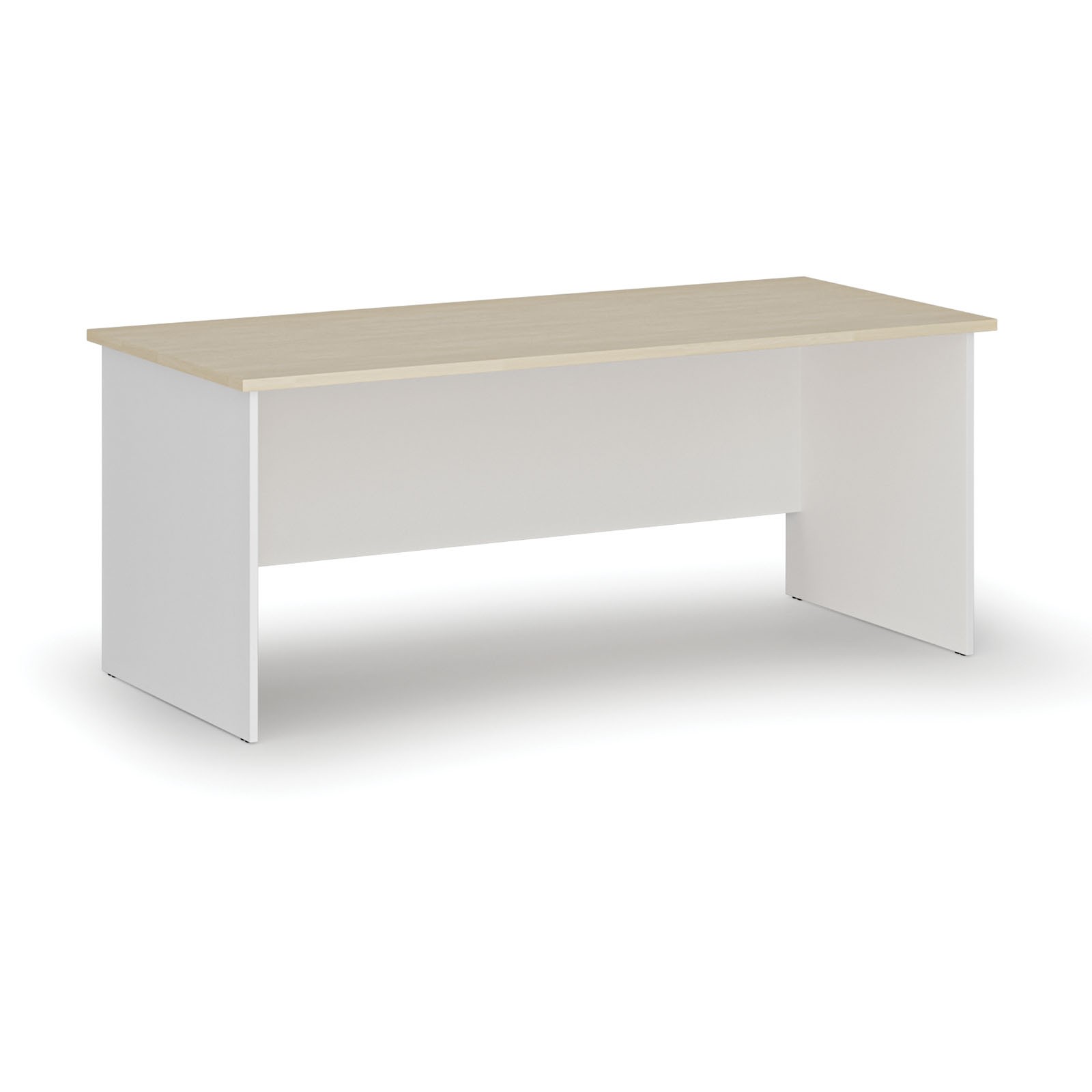 Fotografia produktu: Kancelársky písací stôl PRIMO WHITE, 180x80 cm, biela/breza