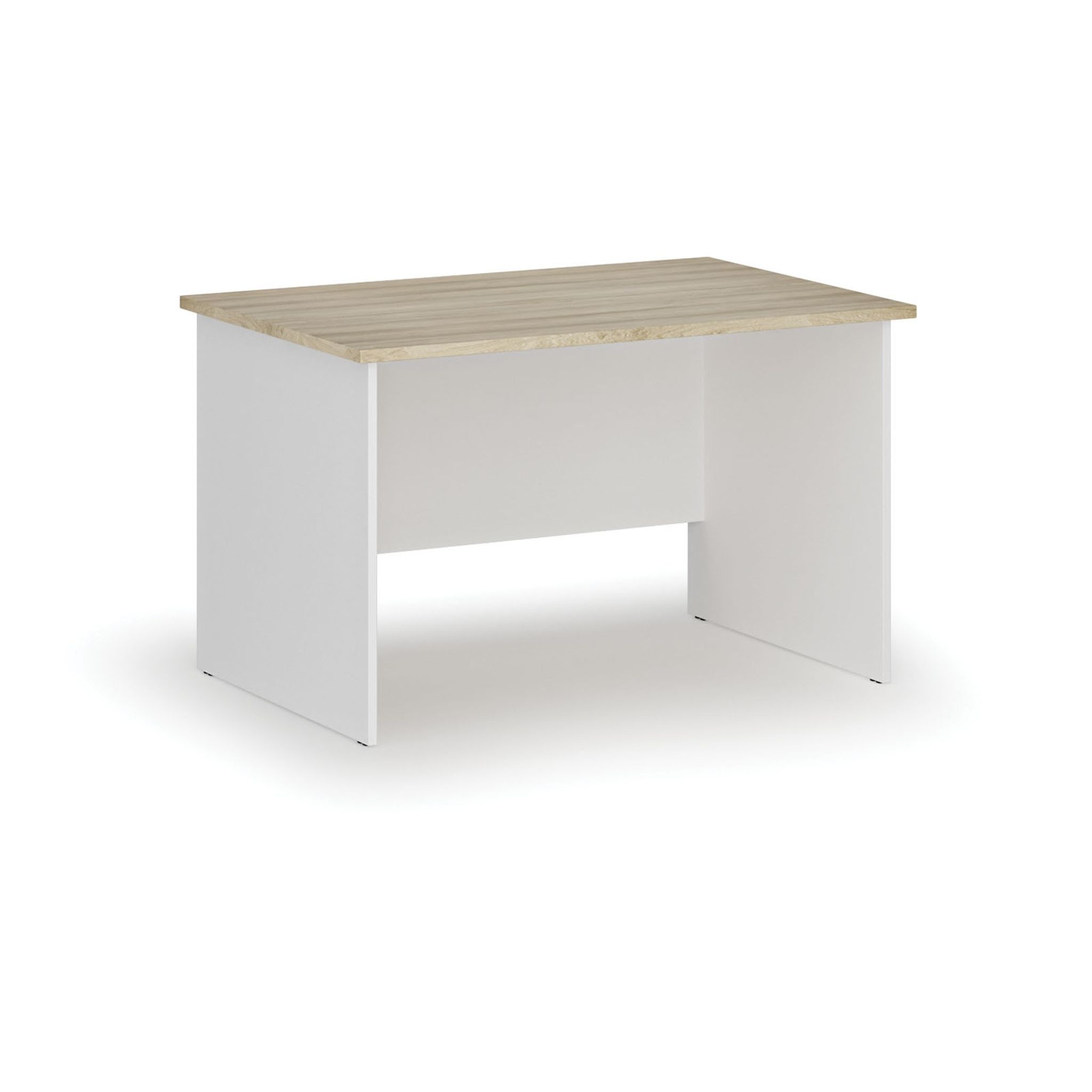Kancelársky písací stôl rovný PRIMO WHITE, 1200 x 800 mm, biela/dub prírodný