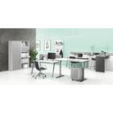 Kancelářský pracovní stůl DOUBLE LAYERS, s přepážkami, bílá / šedá