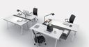Kancelářský pracovní stůl LAYERS, výsuvná prostřední deska, 1700 mm, bílá / dub přírodní