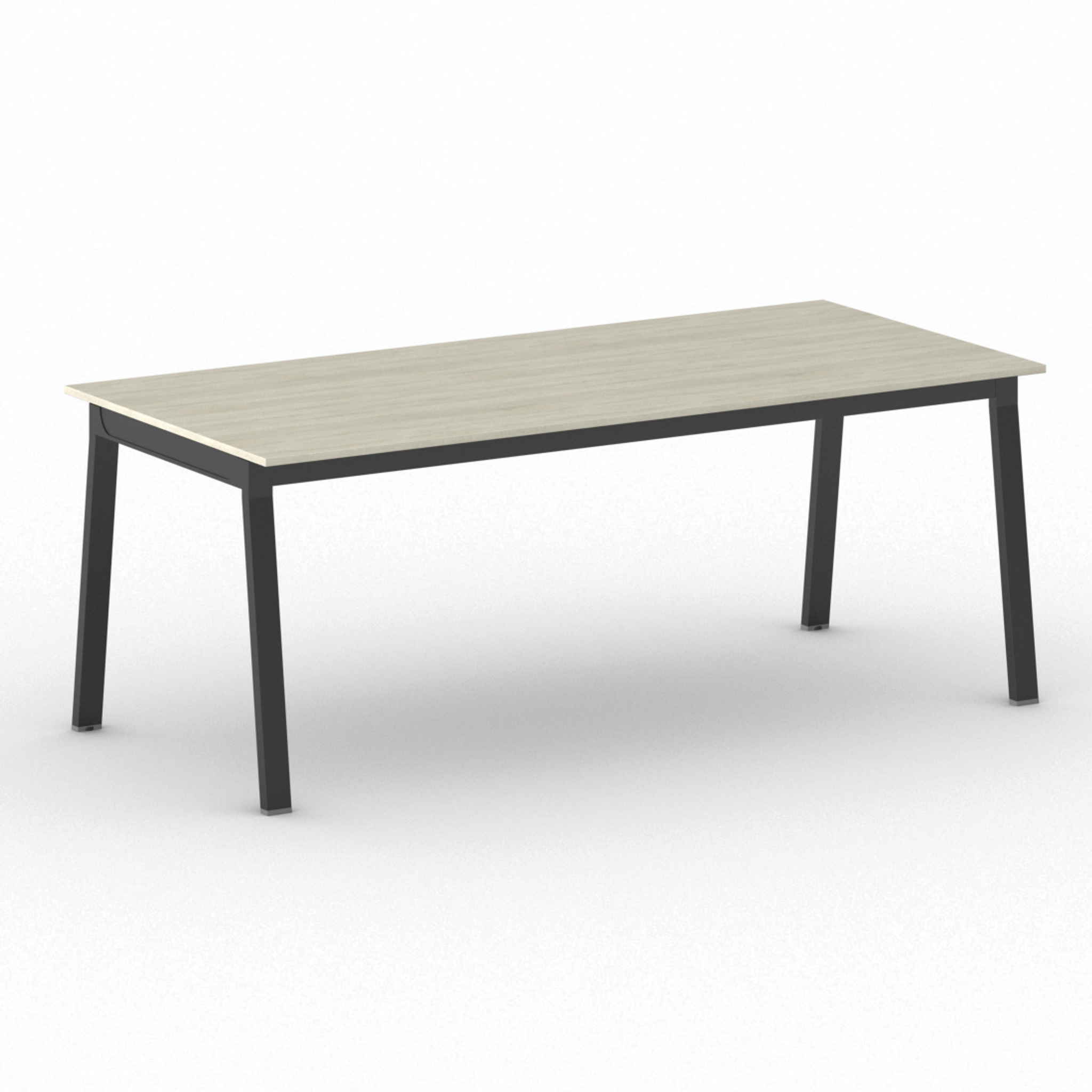 Kancelársky pracovný stôl PRIMO BASIC, čierna podnož 2000 x 900 mm, dub prírodný