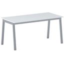 Kancelársky pracovný stôl PRIMO BASIC, sivostrieborná podnož, 1600 x 800 mm, biela