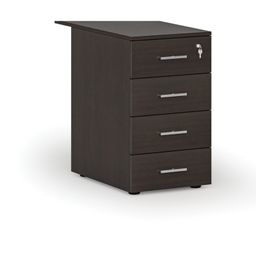 Kancelářský přístavný zásuvkový kontejner PRIMO WOOD, 4 zásuvky, wenge