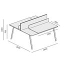 Kancelářský psací stůl DOUBLE LAYERS, posuvná vrchní deska, s přepážkami, dub přírodní / dub mořený