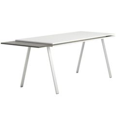 Kancelářský psací stůl LAYERS, výsuvná prostřední deska, 170 cm, bílá / grafit