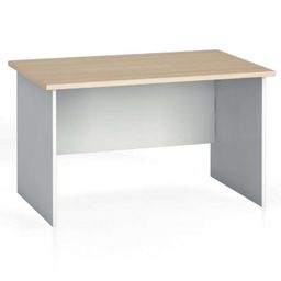 Kancelářský psací stůl PRIMO FLEXI, 120x80 cm, bílá/dub přírodní