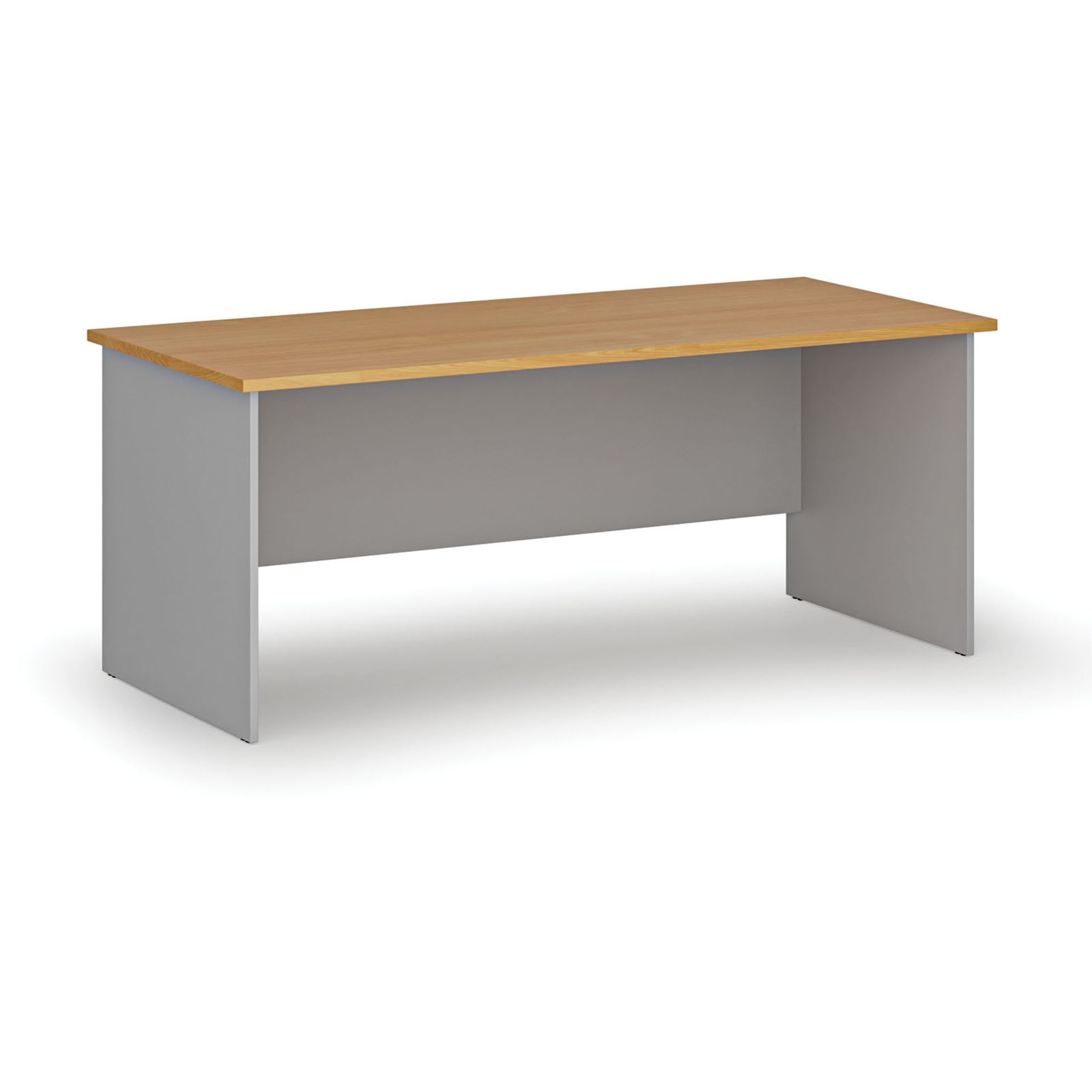 Kancelářský psací stůl PRIMO GRAY, 180x80 cm, šedá/buk
