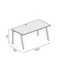 Kancelářský psací stůl SINGLE LAYERS bez přepážek, dub přírodní / dub mořený