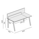 Kancelářský psací stůl SINGLE LAYERS, posuvná vrchní deska, s přepážkami, dub přírodní / dub mořený