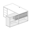 Kancelársky regál BLOCK, 1600 × 400 × 710 mm, biela