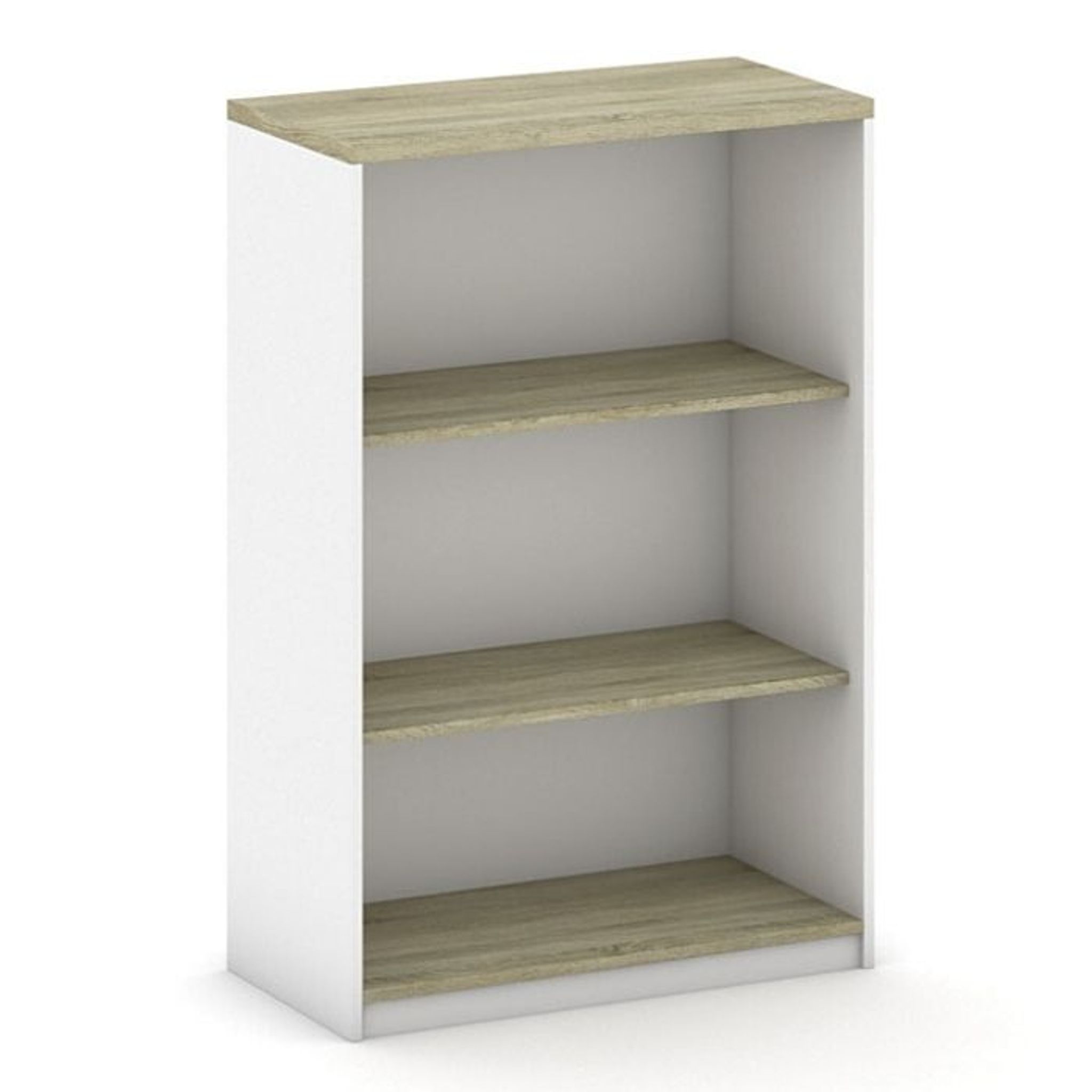 Kancelársky regál MIRELLI, 800 x 400 x 1200 mm, biela/dub sonoma