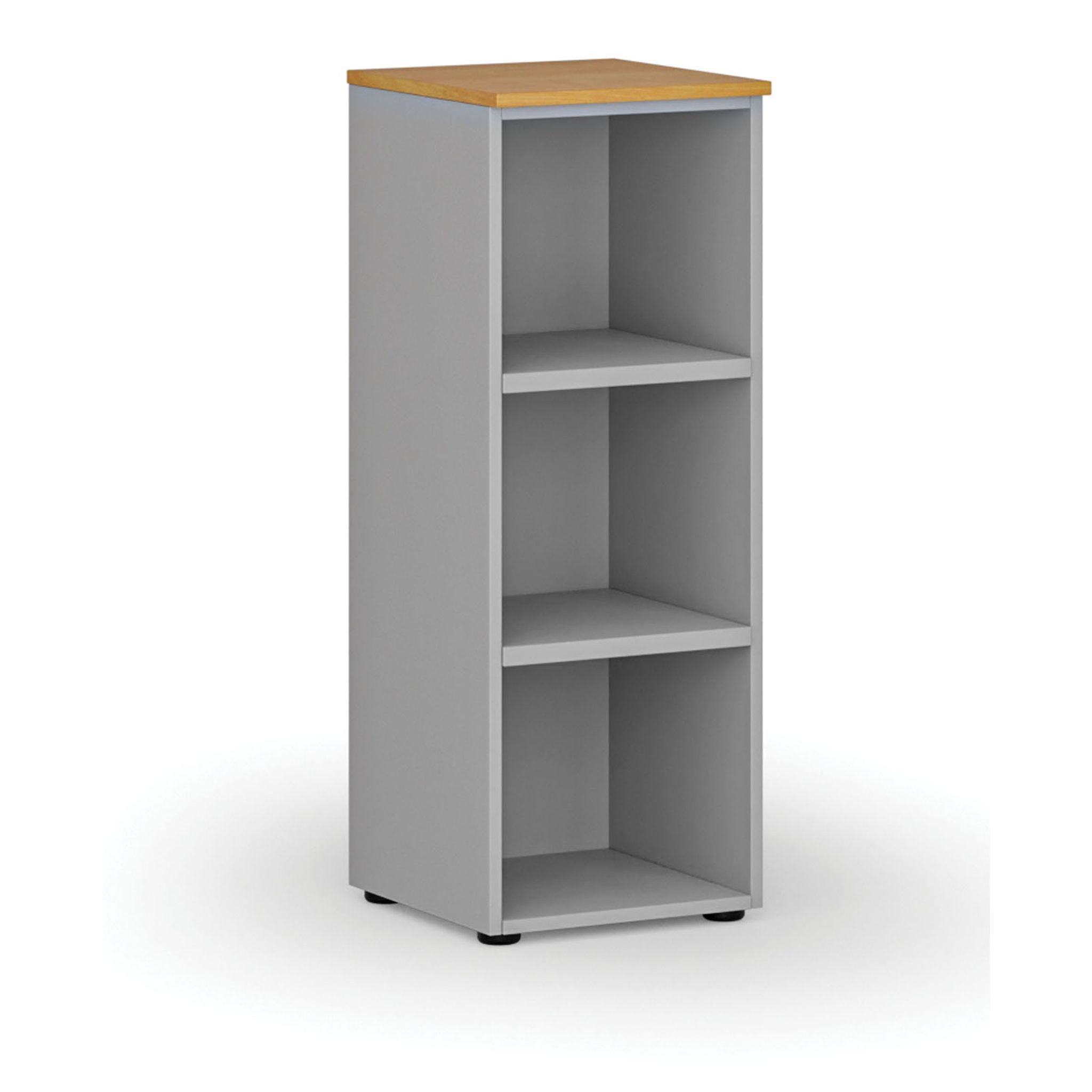 Kancelářský regál PRIMO GRAY, 400 x 420 x 1087 mm, šedá/buk