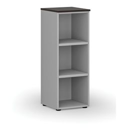 Kancelářský regál PRIMO GRAY, 400 x 420 x 1087 mm, šedá/wenge