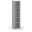 Kancelářský regál PRIMO GRAY, 400 x 420 x 1781 mm, šedá/dub přírodní