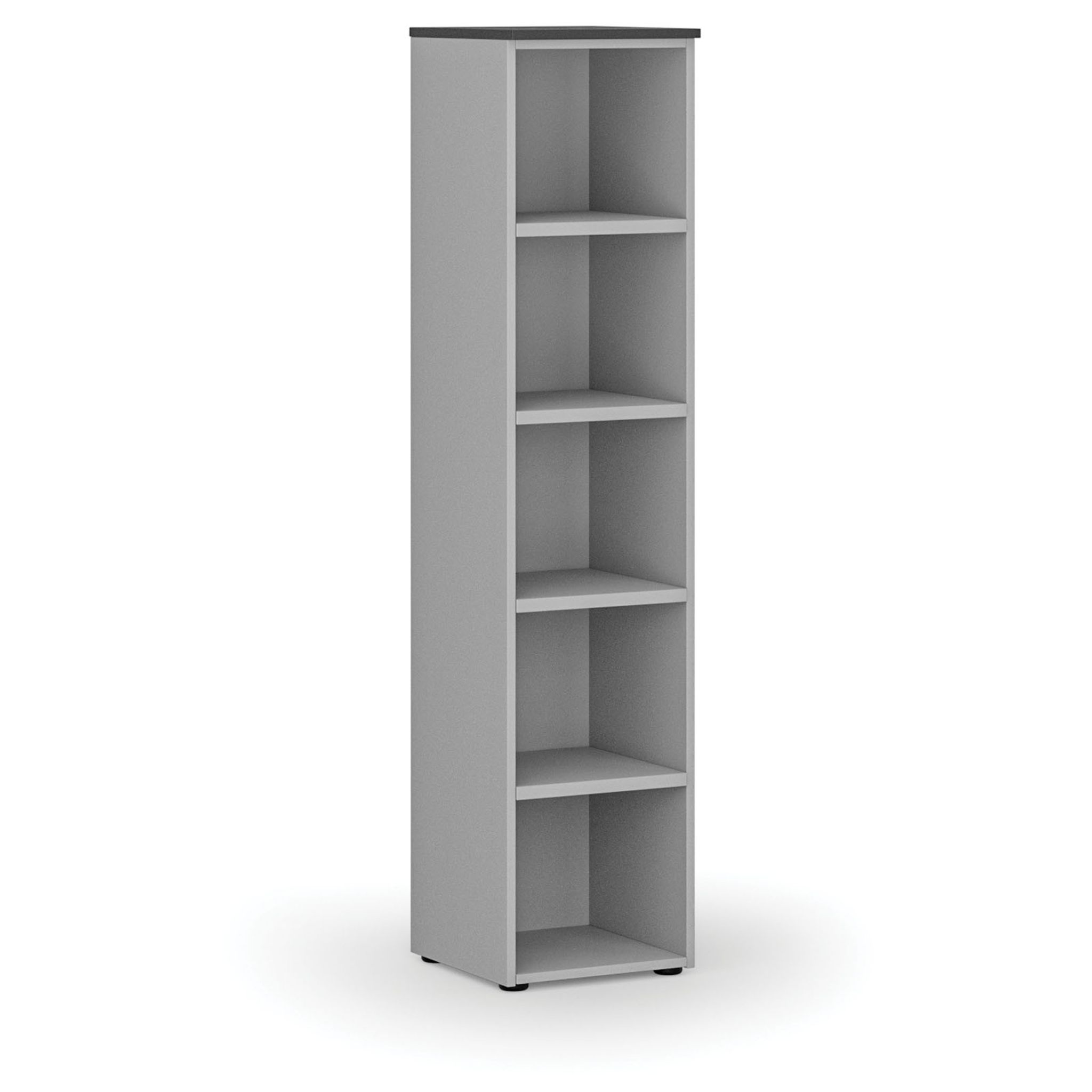 Kancelářský regál PRIMO GRAY, 400 x 420 x 1781 mm, šedá/grafit