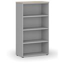 Kancelářský regál PRIMO GRAY, 800 x 420 x 1434 mm, šedá/dub přírodní