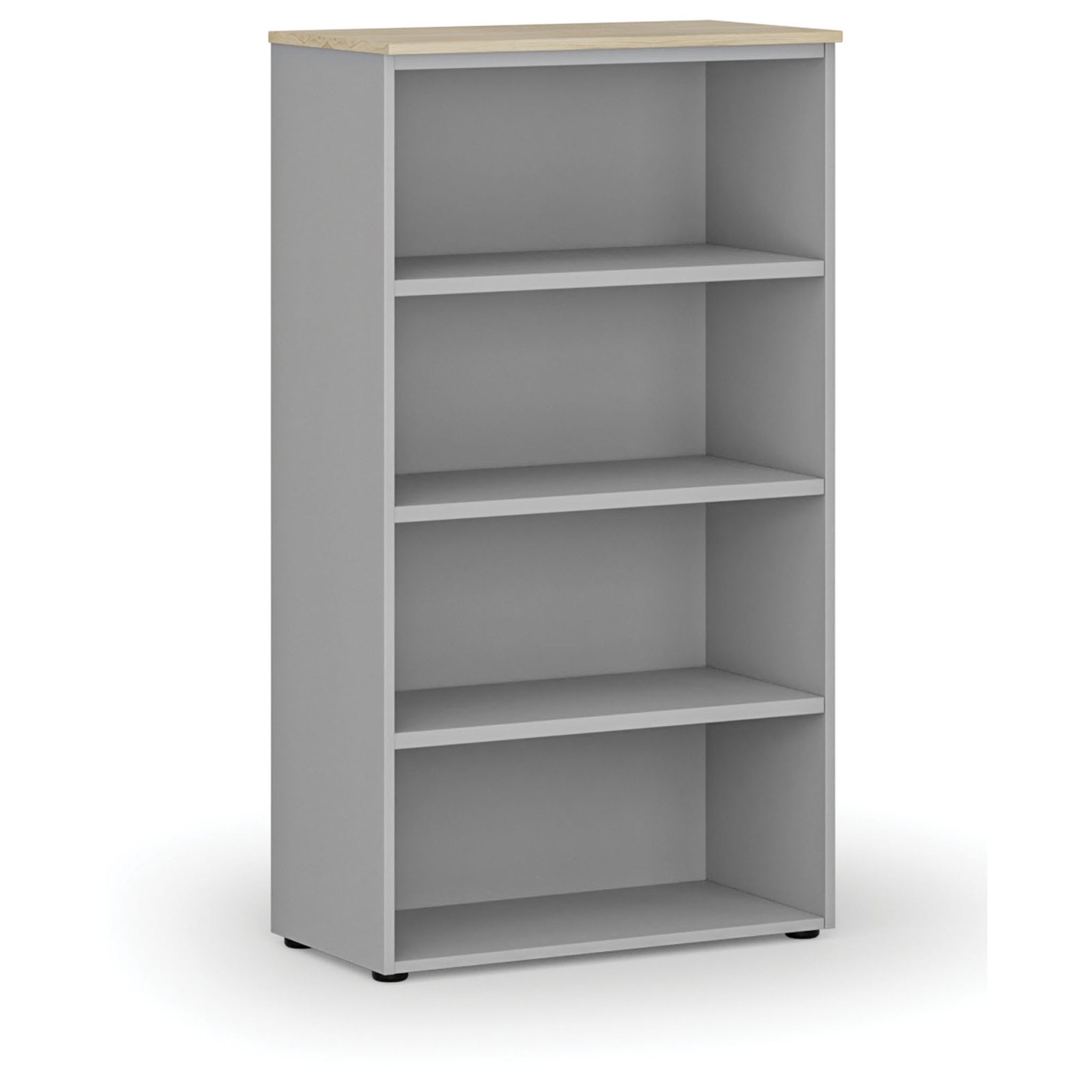 Kancelářský regál PRIMO GRAY, 800 x 420 x 1434 mm, šedá/dub přírodní
