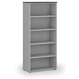 Kancelářský regál PRIMO GRAY, 800 x 420 x 1781 mm, šedá/wenge
