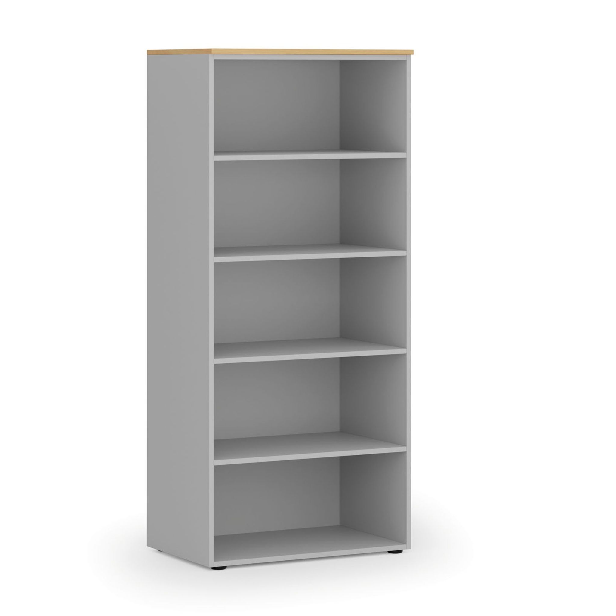Kancelářský regál PRIMO GRAY, 800 x 500 x 1781 mm, šedá/buk
