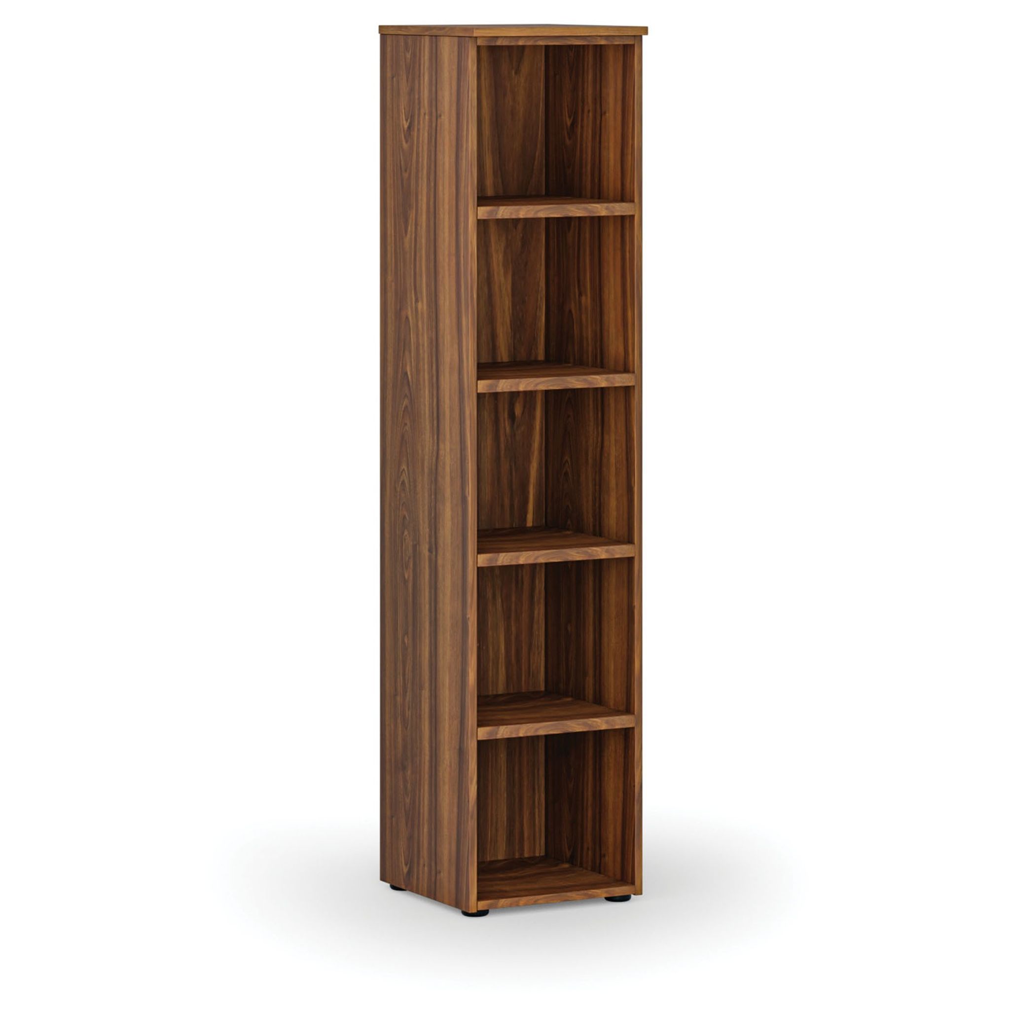 Kancelářský regál PRIMO WOOD, 400 x 420 x 1781 mm, ořech