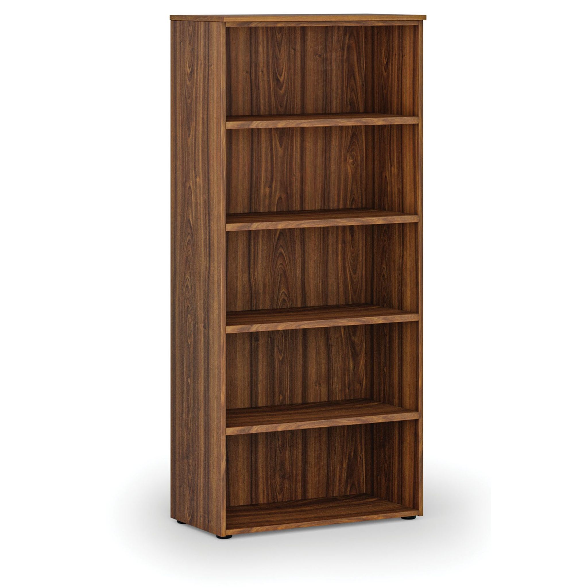 Kancelářský regál PRIMO WOOD, 800 x 420 x 1781 mm, ořech