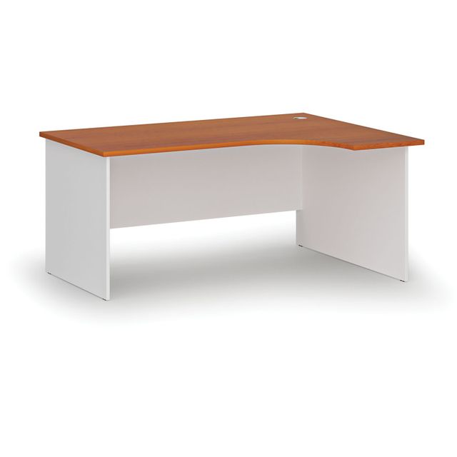 Kancelářský rohový pracovní stůl PRIMO WHITE, 1600 x 1200 mm, pravý, bílá/třešeň