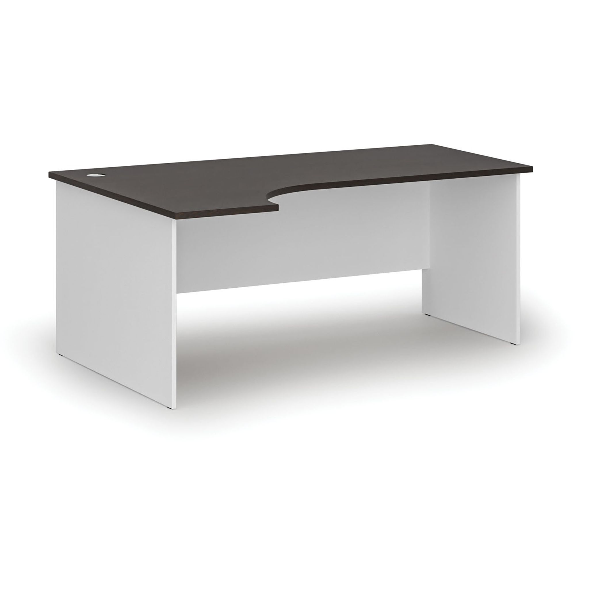 Kancelářský rohový pracovní stůl PRIMO WHITE, 1800 x 1200 mm, levý, bílá/wenge