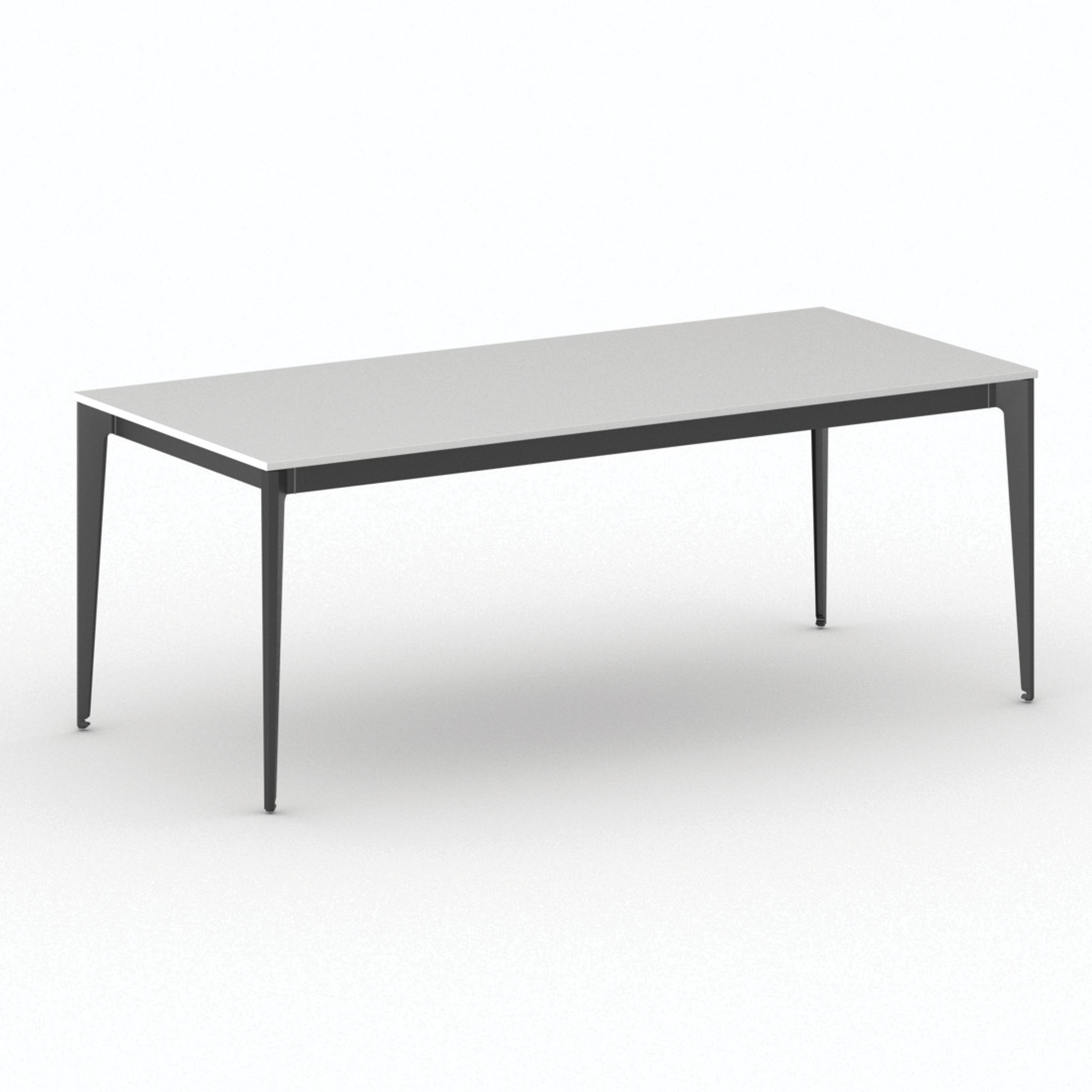 Kancelársky stôl PRIMO ACTION, čierna podnož, 2000 x 900 mm, biela