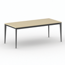 Kancelársky stôl PRIMO ACTION, čierna podnož, 2000 x 900 mm, breza