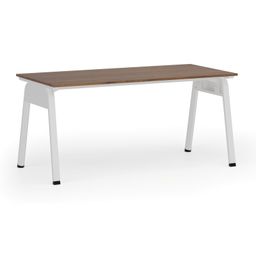 Kancelársky stôl PRIMO GAMMA, 160x80 cm, biela podnož, orech